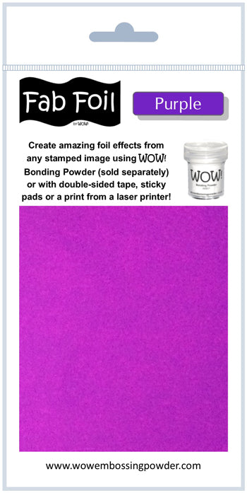Wow Fab Foil hoja de 10 cm x 1 metro Purple