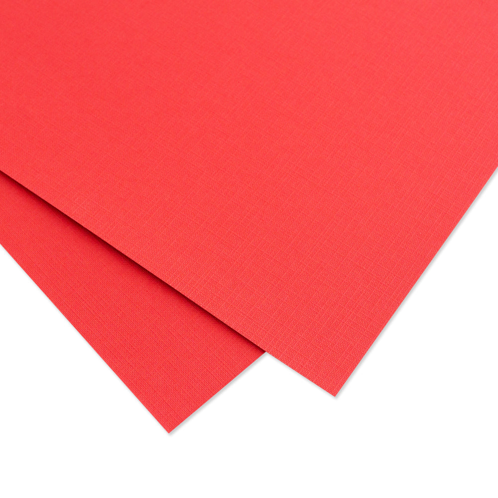 Cartulina PREMIUM Textura Tela Mintopía 12x12" Rojo