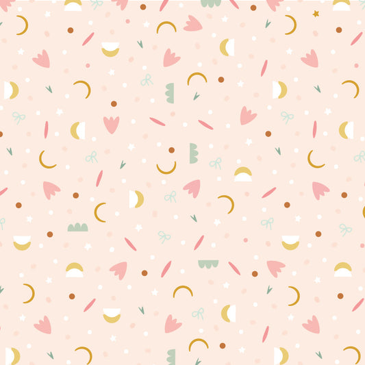 Tela de encuadernar Wilma Moon Abstract rosa