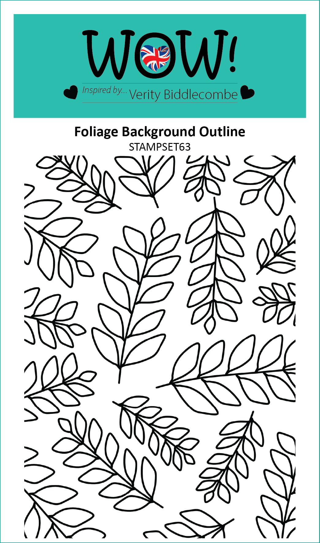 Set de sellos Wow Stamp (A6) - Foliage Bkgrd Outline (byVerityBiddlecombe)