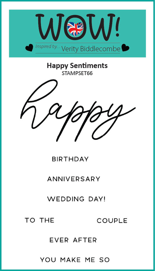 Set de sellos Wow Stamp (A7) - Happy Sentiments (by Verity Biddlecombe)