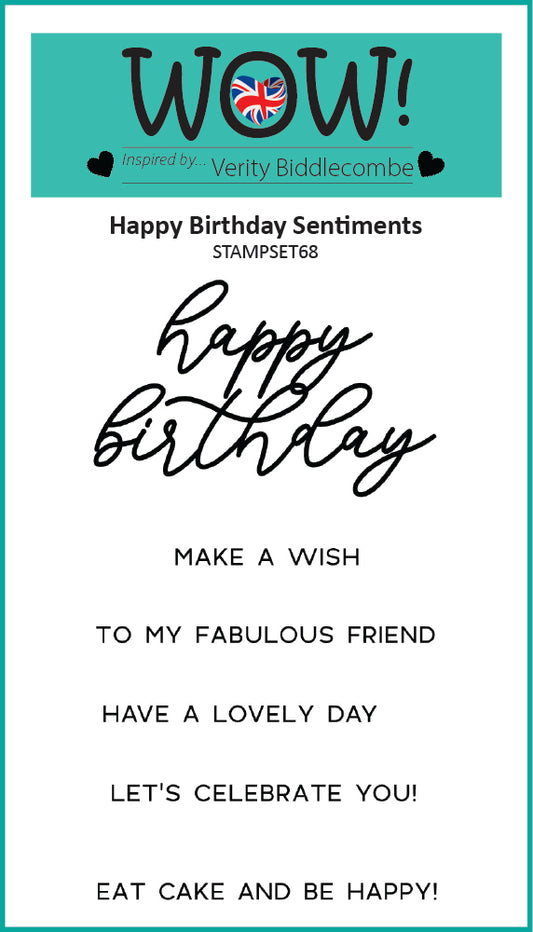 Set de sellos Wow Stamp (A7) - Happy Bday Sentiments (byVerityBiddlecombe)