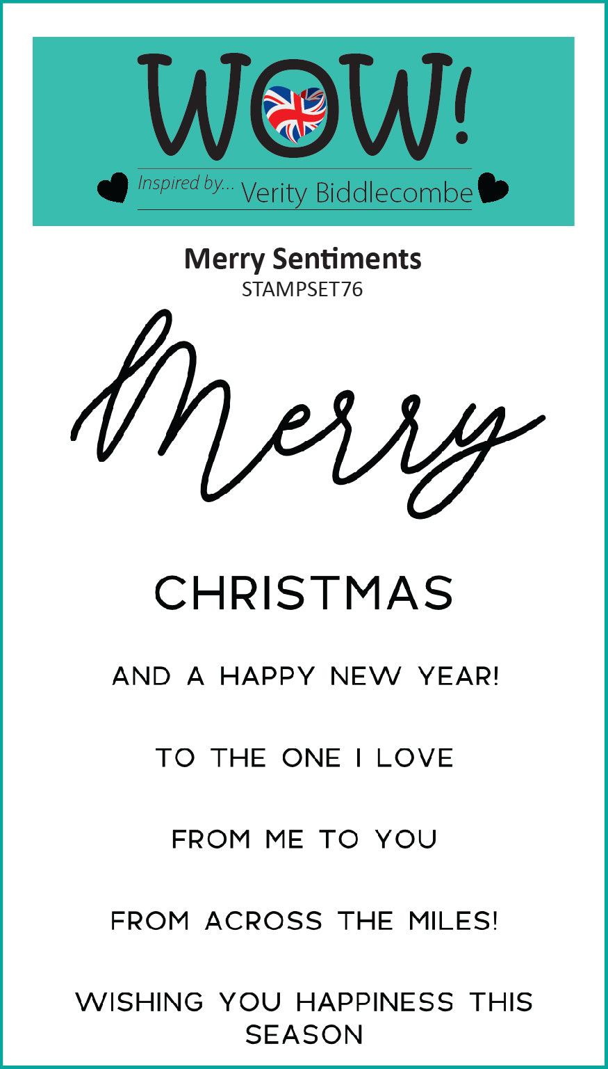 Set de sellos Wow Stamp (A7) - Merry Sentiments (by Verity Biddlecombe)