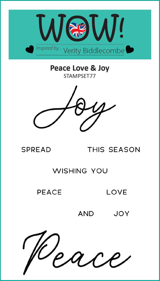 Wow Stamp (A7) - Peace Love &amp; Joy (by Verity Biddlecombe)