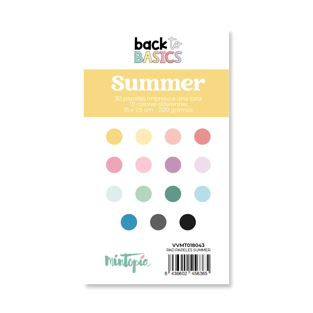 Pad papeles 15 x 7,5 cm Summer Black To Basics