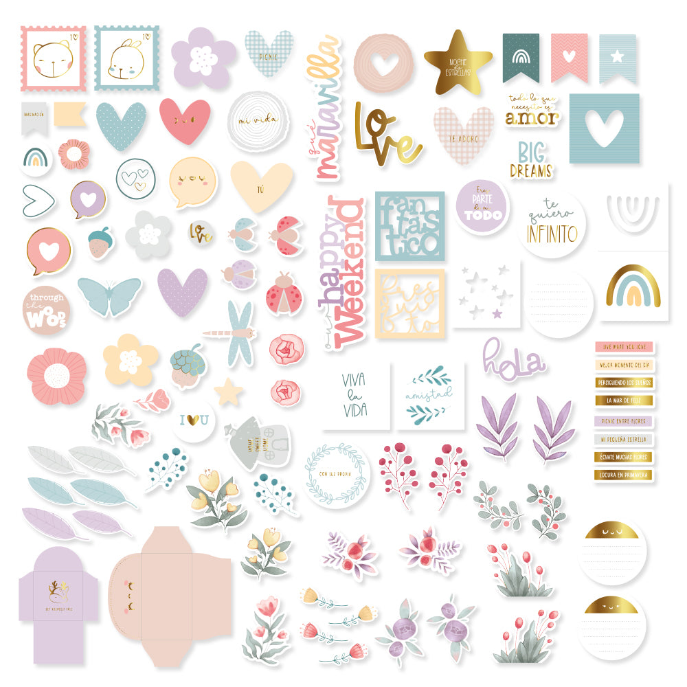 Die cuts words and phrases Chibi in the Forest