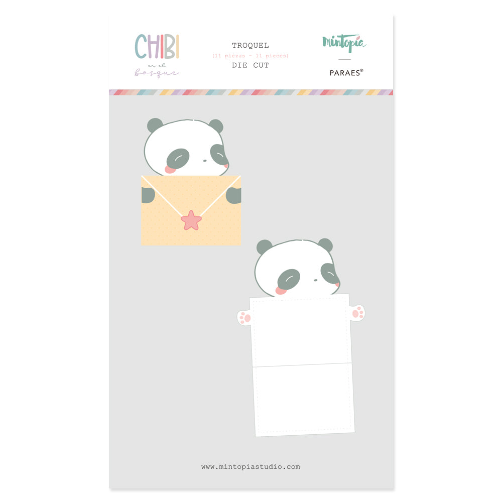 Chibi Panda in the Forest Card Die